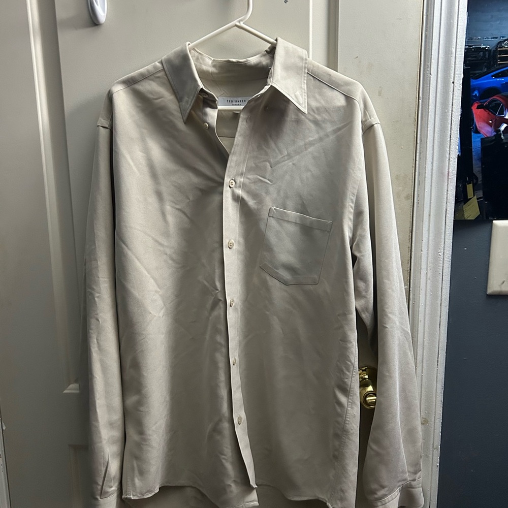 Ted Baker Men's Light Beige Button-Down Shirt